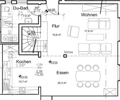 Schöne 4-Zimmer-Wohnung, 116 m² – Unten wohnen, oben schlafen.