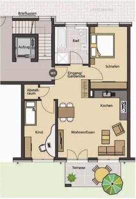 Neuwertige exklusive 3-Zimmer-EG-Wohnung mit Terrasse in Herrenberg