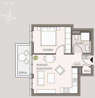 Stilvolle 2,5-Zimmer-Wohnung mit Tiefgarage in Backnang