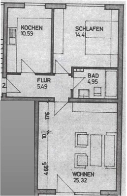 Attraktive und modernisierte 2-Raum-Wohnung mit Balkon in Burgkirchen/Alz
