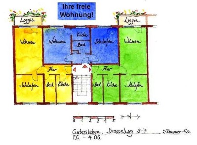 41,75 m² - 2. OG - 2-Raum-Wohnung