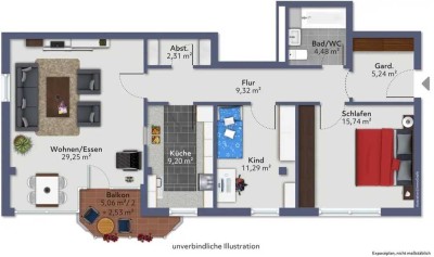 Provisionsfreie  3-Zimmer-Wohnung mit Einbauküche in Heilbronn