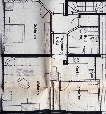 Helle 3-Zimmer-Dachgeschosswohnung mit Einbauküche in Eitting