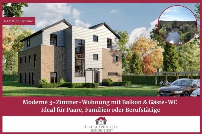 Moderne 3-Zimmer-Wohnung mit Balkon & Gäste-WC
 Ideal für Paare, Familien oder Berufstätige