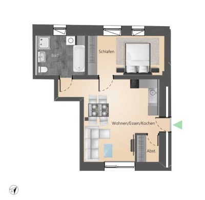 Schöne 2-Zimmer Wohnung