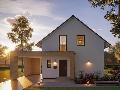 Jetz Bauen. Jetzt Sparen. Einfamilienhaus mit PV Anlage und Speicher