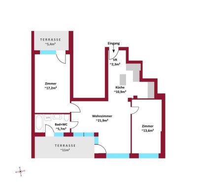 JETZT NOCH WÜNSCHE EINBRINGEN! DG Neubau/Erstbezug I 2 Terrassen + Dachterrasse I Schlüsselfertig I Luftwärmepumpe inkl. Kühlung (copy)