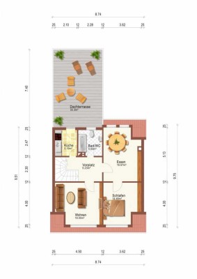 Helle Dachgeschosswohnung mit großer Terrasse in Ludwigshafen-Oggersheim