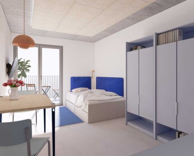 WE27 All-inclusive-Miete: exklusiver vollmöblierter Neubau, 1-Zi-Wohnung mit Einbauküche