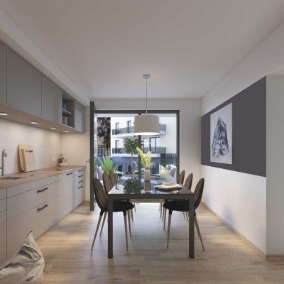 *Erstbezug Neubau* - Effizienzhaus 40 Plus - 3 Zimmer zum Hof mit sonnigem Balkon