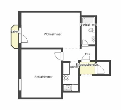 Stilvolle 2-Raum-Wohnung mit Balkon und EBK in Mühldorf am Inn