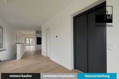 Neubau-Penthouse mit Rheinblick - 80 m² Dachterrasse - inkl. Einbauküche und Tiefgaragenstellplatz