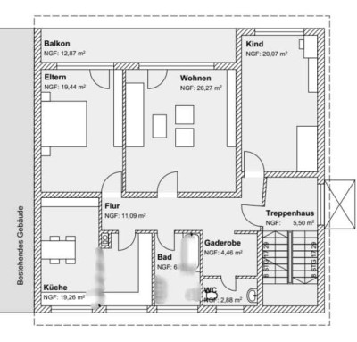 Schöne, großzügig geschnittene 3-Zimmer-Wohnung zu vermieten