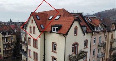 FREIBURG FEELING PUR - im beliebtesten Stadtteil Wiehre: 3-Zimmer-Maisonette-DG-Wohnung mit Aufzug