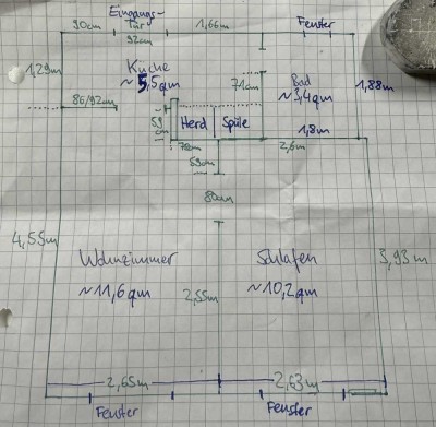 2,5-Zimmer-Wohnung für Studenten/Azubis