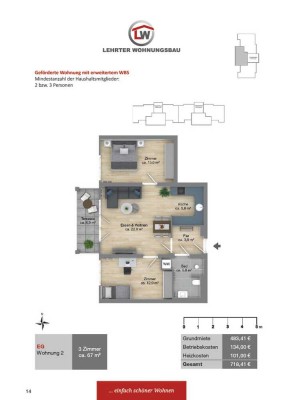 Wohnung 2 - 3-Zimmer-Neubauwohnung nur für Alleinerziehende mit einem Kind (erw. WBS mind. 70  m²)