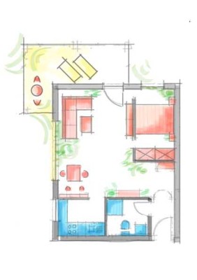 Charmantes 1,5 Zimmer Apartment mit modernem Grundriss, Balkon & TG-Stellplatz