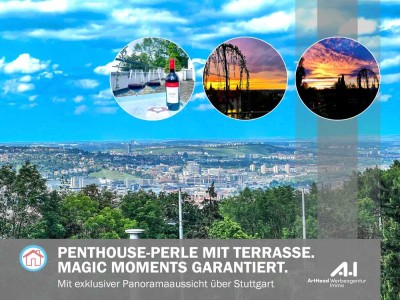 PENTHOUSE-PERLE. Mit exklusiver Panoramaaussicht über Stuttgart