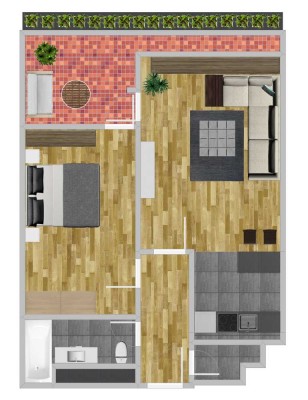 Geschmackvolle, vollst. renovierte 2-Raum-Wohnung mit geh. Innenausstattung mit Balkon und EBK