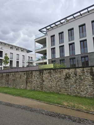 Blick auf den Rhein, sehr beliebte und seltene 3 Zimmer-Erdgeschoßwohnung mit Garten zu vermieten