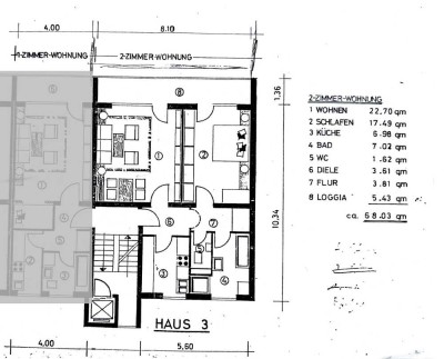 Schöne, gute geschnittene 2-Zimmer-DG-Wohnung mit Balkon in Nürnberg