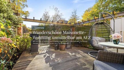 Maisonette-Wohnung über zwei Etagen unmittelbar am AEZ mit Tiefgaragenstellplatz und Terrasse/Garten