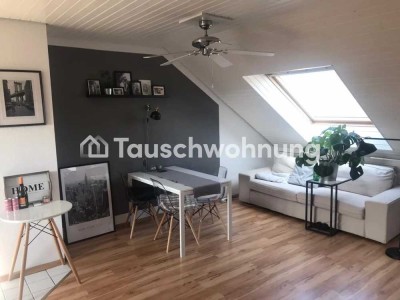 Tauschwohnung: Große, lichtdurchflutete Einzimmerwohnung (DG)