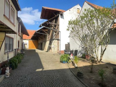 EUPORA® Immobilien: Ehemaliger Bauernhof mit Innenhof, große Scheunen und Garten in Bischheim.