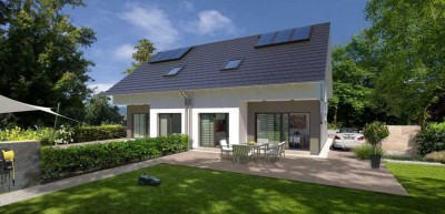 Doppelt sparen.  Doppelhaushälfte als klimafreundlicher Neubau mit PV - Anlage. Kfw Förderung (100.0