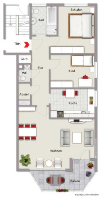 Helle 3-Zimmer Wohnung mit Balkon im 1. OG in Heuchelheim