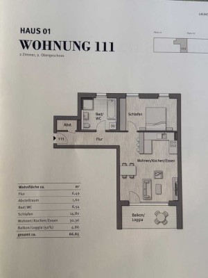 Wohnen mit Weinblick - 2-Zimmer Wohnung mit Balkon im 2. OG in Korb