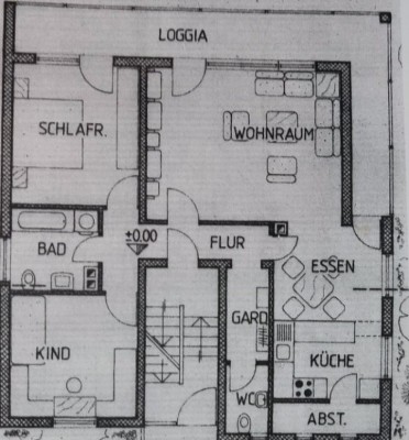 Herxheim Villengegend, schöne 3-4 ZKB Wohnung, 96 qm, sep.WC, großer Südbalkon über gesamte Hausfront.