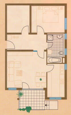 Geschmackvolle 3,5-Zimmer-Terrassenwohnung mit Gartenanteil, Einbauküche und Tiefgaragenstellplatz