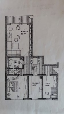 3,5 Zimmer-Wohnung  gepflegt in guter Lage. Einzug nach Vereinbarung ab ca April 2025