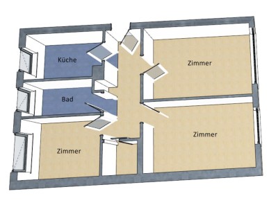 Titel: Stilvolle, vollst. renovierte 3-Zimmer-Wohnung mit geh. Innenausstattung in Berlin Charlottenburg